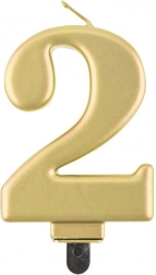 Dortová svíčka zlatá číslo 2