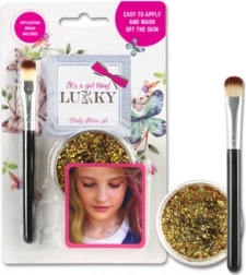 Třpytivý tělový gel Lukky se štětcem zlatý
