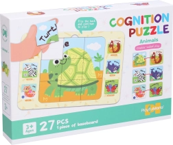 Oboustranné puzzle zvířátka 27 dílků 25 × 18 cm