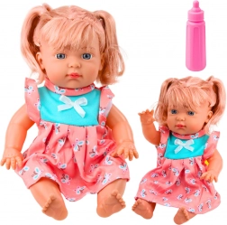 Loutka miminko v barevných šatech s lahvičkou a zvuky