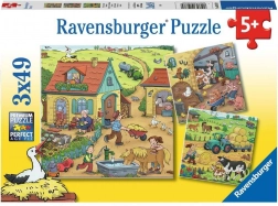 Puzzle Na farmě 3x49 dílků RAVENSBURGER