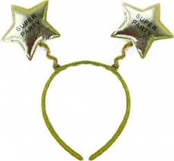 Karnevalová čelenka Super Párty ve zlaté barvě