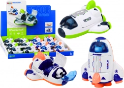 Malá vesmírná raketa s pohyblivým kokpitem zelená a oranžová