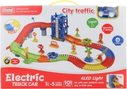Dráha s bateriovým autíčkem, svítící – 101 dílů