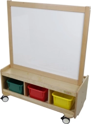 Masterkidz oboustranná magnetická tabule na kolečkách z březové překližky