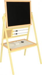 Dětská dřevěná magnetická tabule s křídou a počítadlem