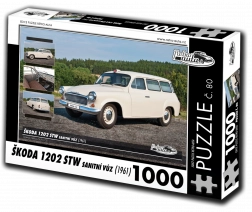 Puzzle retro-auta Škoda 1202 STW sanitní vůz 1000 dílků