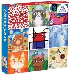 Mudpuppy puzzle Umělecké kočky 500 dílků