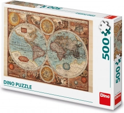 Dino Puzzle starobylá mapa světa - 500 dílků