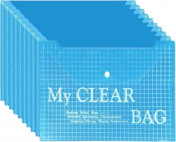 Průhledná kopertová složka s drukem A4, modrá – balení 20 ks