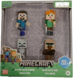 Minecraft kovové figurky 6 cm, sada 4 ks