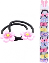 Gumičky do vlasů s kytičkami, 2 ks