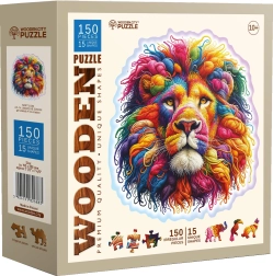 Dřevěné puzzle Jemný lev 150 dílků