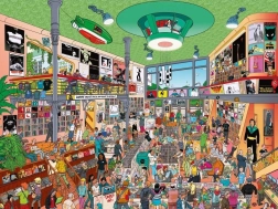 Puzzle HEYE obchod s hudebninami, 1500 dílků