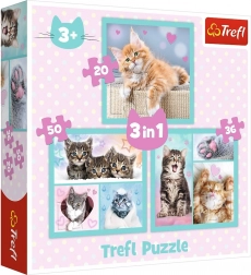 Puzzle 3 v 1 – roztomilá zvířátka TREFL