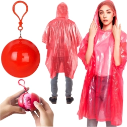 Pláštěnka do deště v kulatém přívěsku, červená