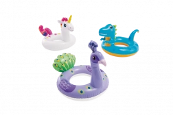 dětský nafukovací plovací kruh zvířátko 86 × 58 cm (lama, jednorožec, dinosaurus)