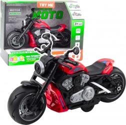 Motorka hračka červená s efekty světla a zvuku