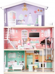 Velký dřevěný domeček pro panenky s výtahem ECOTOYS