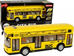 Žlutý městský autobus s setrvačníkem 1:18