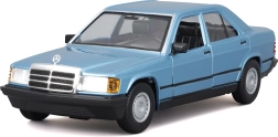 Kovový model vozu Mercedes-Benz 190E z roku 1987 v barvě Diamond Blue 1:24
