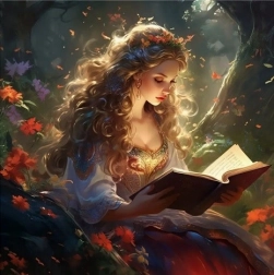 Diamentová mozaika - princezna s knihou