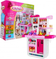 Interaktivní dětská kuchyňka 3+ s vodním kohoutkem, světly a zvuky – Růžová