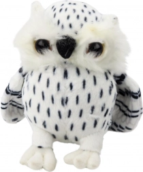 Malá plyšová sova bílá s černými tečkami 15 cm