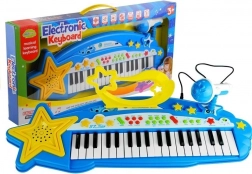 Dětský keyboard 37 kláves s MP3 a mikrofonem – modrý