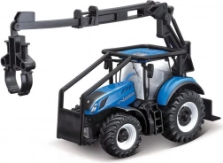 Kovový traktor BBURAGO New Holland T7.315 HD 10 cm – lesní traktor