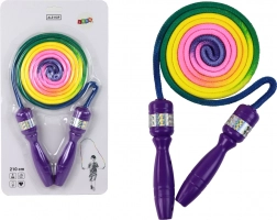 Duha skákací švihadlo s fialovými rukojeťmi