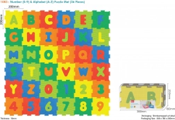 Pěnové podlahové puzzle 36 ks s čísly a písmeny z EVA pro děti 10m+