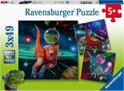 Puzzle RAVENSBURGER dinosauři ve vesmíru 3×49 dílků