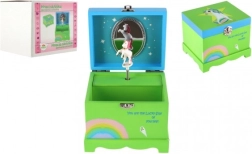 Hudební šperkovnice s jednorožcem ze dřeva, zelená