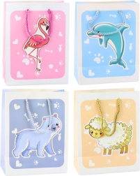 Dárková taška zvířátka 3D pastelová