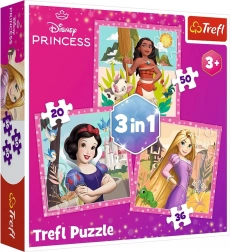 Puzzle 3v1 – krásné květiny – DISNEY PRINCESS Trefl