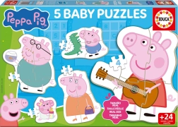 Baby puzzle Prasátko PEPPA 5v1 (2–5 dílků)