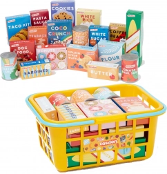 Žlutý nákupní košík CASDON s potravinami pro děti 3+