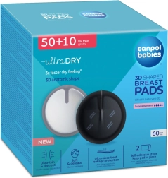 Canpol babies ultra dry 3D tvarované kojicí vložky, černé 60+10 ks