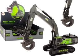 Hračka Pásový bagr s kovovým drapákem 1:55 černo-zelená