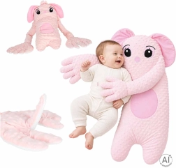 Růžový uklidňující polštářek pro miminko s funkcí poklepávání