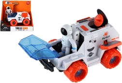 Vesmírné auto se setrvačníkem a astronautem, plastové vozidlo 9 × 13 cm