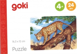 Goki dřevěné puzzle Africká zvířata – jaguár, 24 dílků