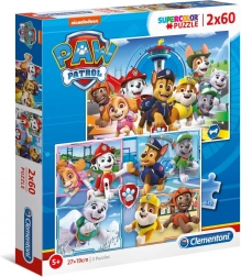 puzzle 2×60 dílků super color paw patrol