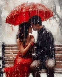 Diamantové malování Láska za každého počasí 30 × 40 cm