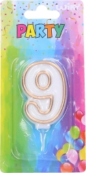 Párty svíčka č. 9 Zlatá
