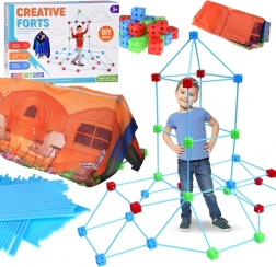 Velká stavebnice konstrukčních brček 89 ks s krycí látkou a sáčkem