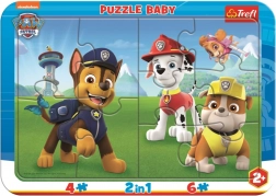 Baby puzzle Šťastná TLAPKOVÁ PATROLA 2v1, 10 dílků