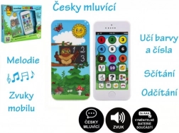 Naučný mobilní telefon pro děti s motivem Moudré Sovy