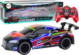 rc sportovní auto 1:10 s led světly, rychlost 25 km/h, černé
